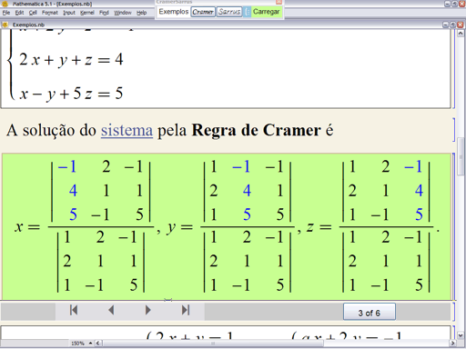 A soluo em termos de determinantes